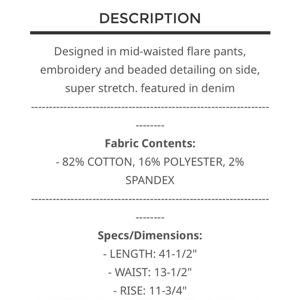BP13-3🖤POL powerful  Light Blue Embellished Jeans w/black pattern sure2amaze! - Picture 8 of 8